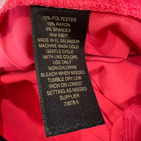 Worthington Flat Front Ankle Pants Salmon Bright Pink Size 8 - Picture 7 of 8